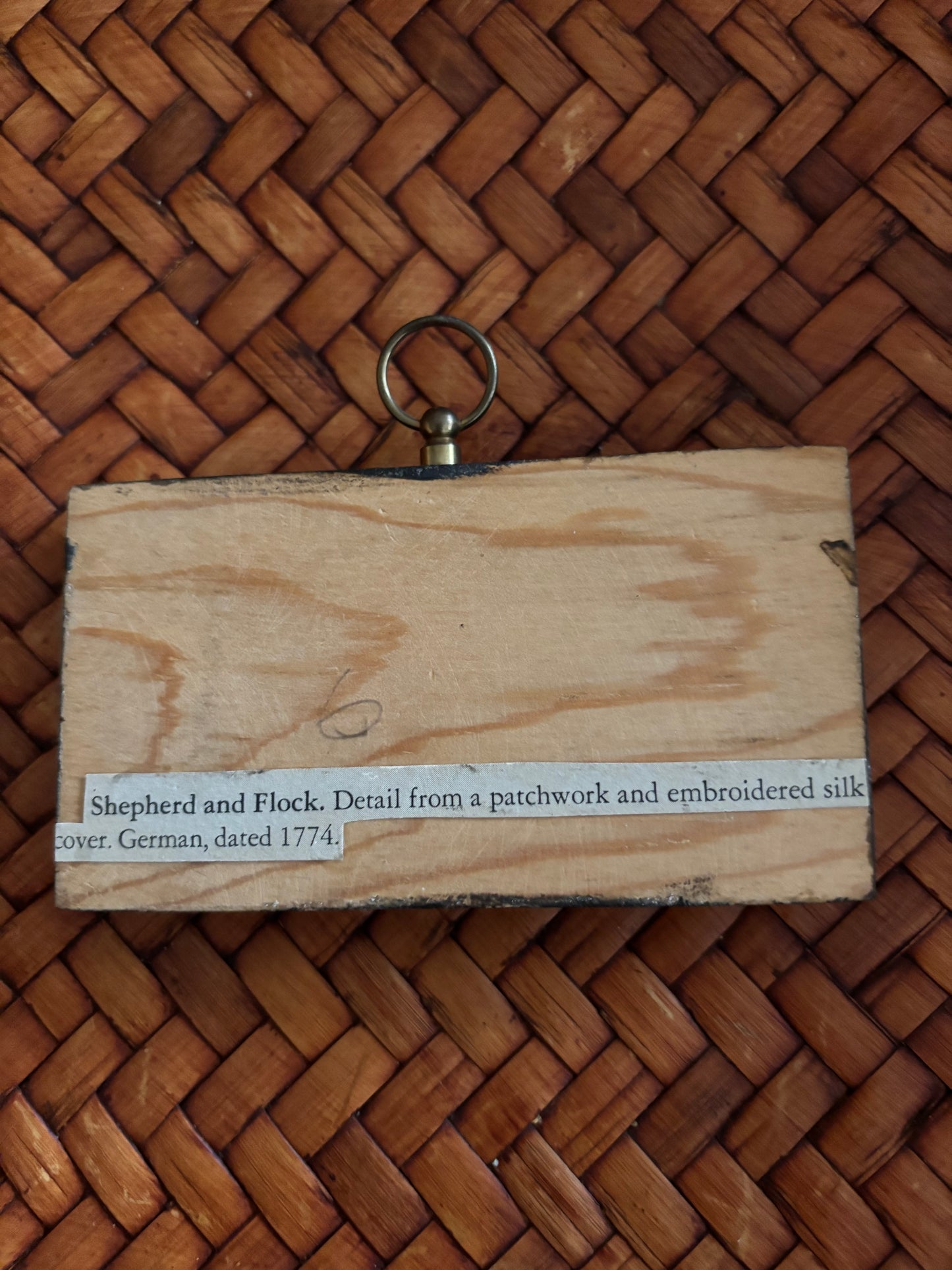 Vintage Shepherd and Flock Wooden Block