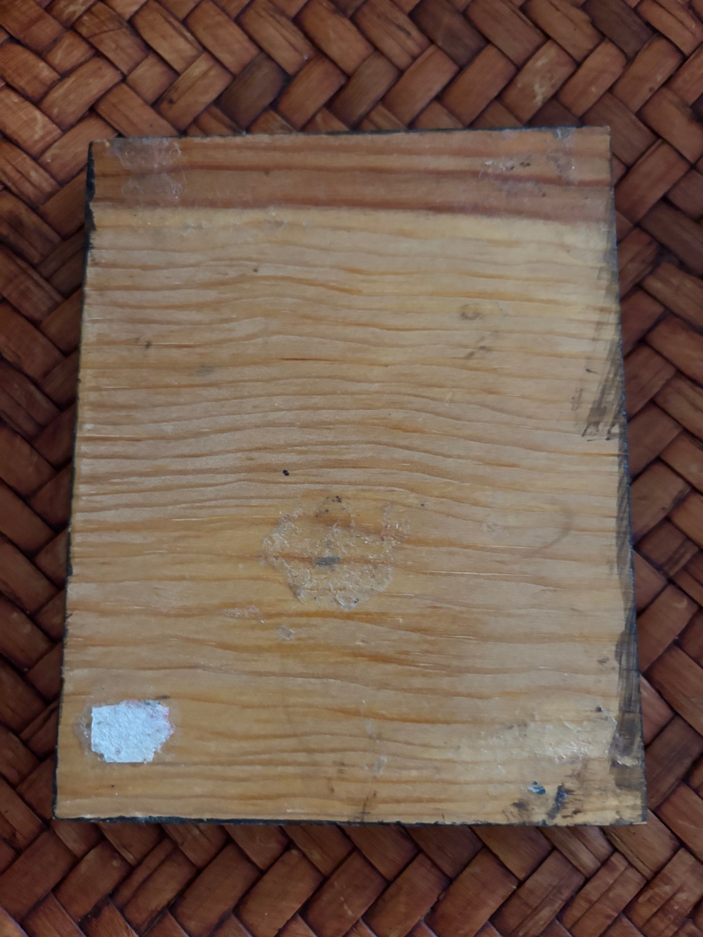 Vintage Our Lady and Child on Wooden Block