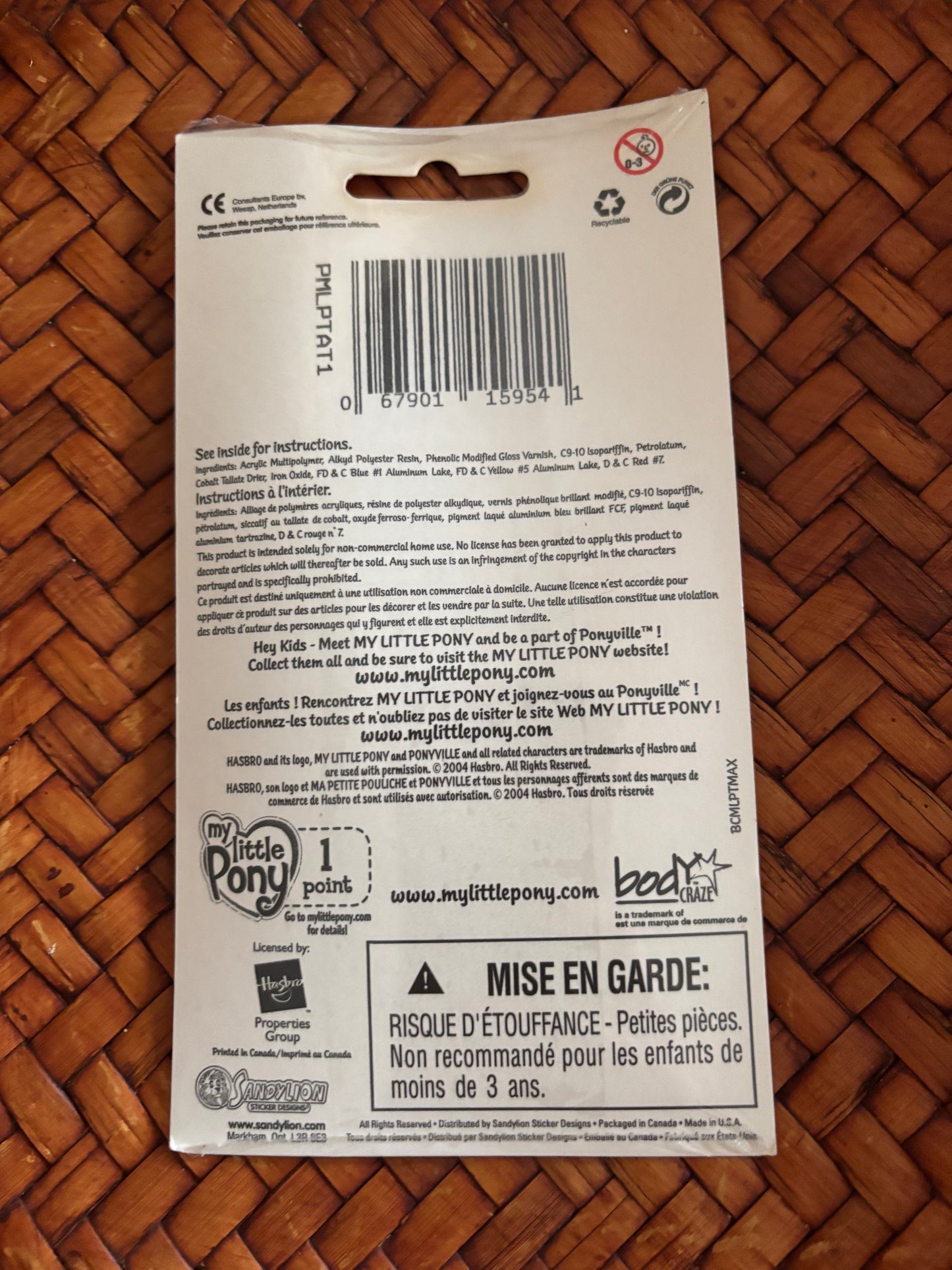 2004 My Little Pony Temporary Tattoos